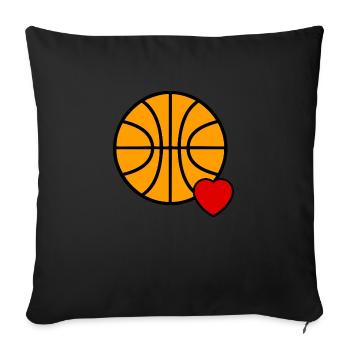 Love Basketball - Sofa pillowcase 17,3'' x 17,3'' (45 x 45 cm) - black - Front