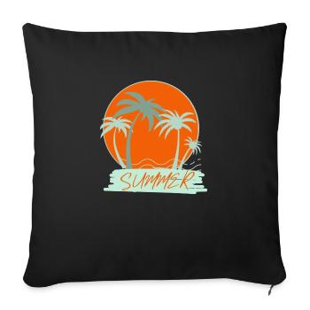 Summer in the sun - Sofa pillowcase 17,3'' x 17,3'' (45 x 45 cm) - black - Front