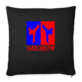Tkd rot und blau - Sofakissenbezug 45 x 45 cm - Schwarz - Vorne