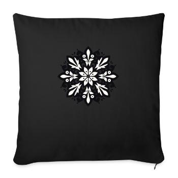 Motif de flocon de neige - Housse de coussin décorative 45 x 45 cm - noir - Devant