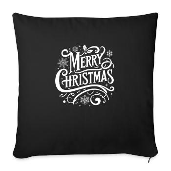 "Merry Christmas" inscription - Sofa pillowcase 17,3'' x 17,3'' (45 x 45 cm) - black - Front