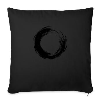 Coup de pinceau circulaire - Housse de coussin décorative 45 x 45 cm - noir - Devant