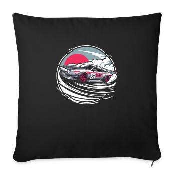 Japanese style car, JDM - Sofa pillowcase 17,3'' x 17,3'' (45 x 45 cm) - black - Front