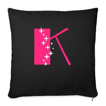 Letter K Glitter - Sofa pillowcase 17,3'' x 17,3'' (45 x 45 cm) - black - Front