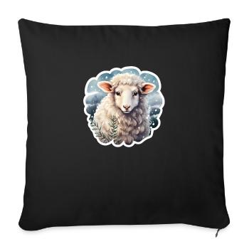 Winter sheep - Sofa pillowcase 17,3'' x 17,3'' (45 x 45 cm) - black - Front