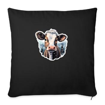 Beef in the snow - Sofa pillowcase 17,3'' x 17,3'' (45 x 45 cm) - black - Front