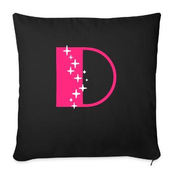 Lettre D Paillettes - Housse de coussin décorative 45 x 45 cm - noir - Devant