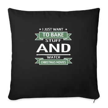 Fan de dinosaure sous l’arbre bodybuilder - Housse de coussin décorative 45 x 45 cm - noir - Devant