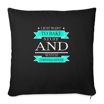 Dino Bike Moon Dinosaur Moon Christmas Tree Pastry - Sofa pillowcase 17,3'' x 17,3'' (45 x 45 cm) - black - Front