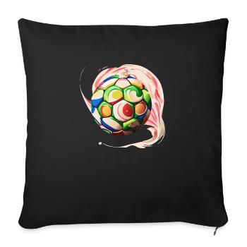Colorful soccer ball - Sofa pillowcase 17,3'' x 17,3'' (45 x 45 cm) - black - Front