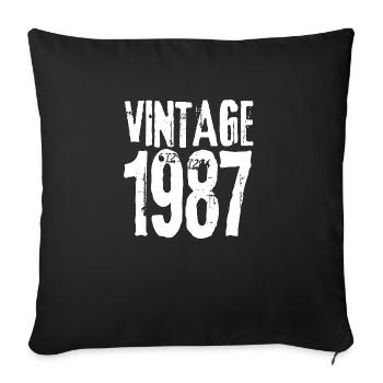 Vintage 1987 - Sofa pillowcase 17,3'' x 17,3'' (45 x 45 cm) - black - Front