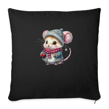 Noël - Housse de coussin décorative 45 x 45 cm - noir - Devant
