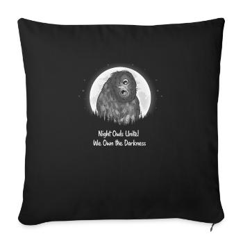 Noctambules, unissez-vous ! Nous possédons l’oiseau de nuit des ténèbres - Housse de coussin décorative 45 x 45 cm - noir - Devant