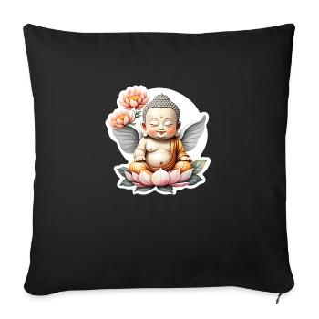 Baby Buddha - meditation yoga relaxation - Sofa pillowcase 17,3'' x 17,3'' (45 x 45 cm) - black - Front