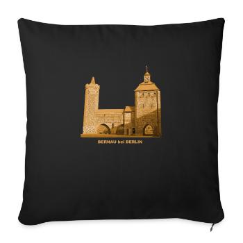 Bernau bei Berlin Steintor Barnim Brandenburg - Sofakissenbezug 45 x 45 cm - Schwarz - Vorne