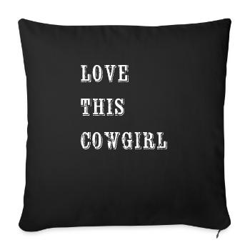 Cowboy, Valentine's Day, Matching Look, Matching Pair - Sofa pillowcase 17,3'' x 17,3'' (45 x 45 cm) - black - Front