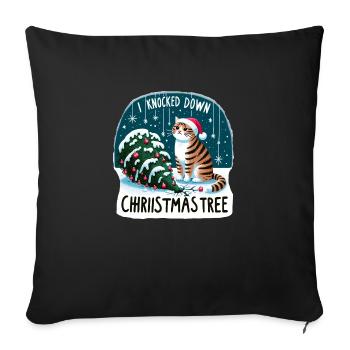 J’ai renversé le sapin de Noël - Housse de coussin décorative 45 x 45 cm - noir - Devant