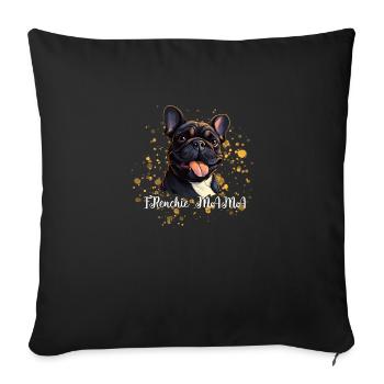 Maman bouledogue français - Housse de coussin décorative 45 x 45 cm - noir - Devant