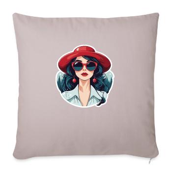 Girl Christmas Illustration - Sofa pillowcase 17,3'' x 17,3'' (45 x 45 cm) - light taupe - Front