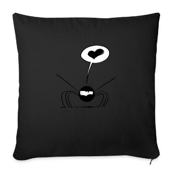 Beth die Spinne - Das große Herz - Sofakissenbezug 45 x 45 cm - Schwarz - Vorne