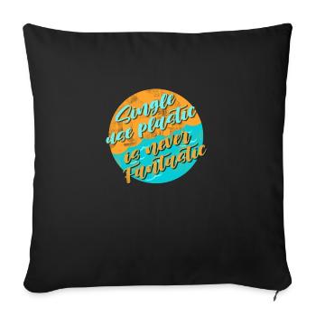 Évitez le plastique - Housse de coussin décorative 45 x 45 cm - noir - Devant