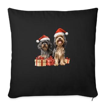 Merry Christmas Dogs - Sofakissenbezug 45 x 45 cm - Schwarz - Vorne