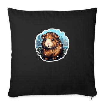 Winter guinea pig - Sofa pillowcase 17,3'' x 17,3'' (45 x 45 cm) - black - Front