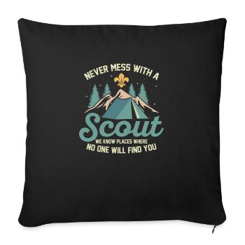Scout's Warning: Hidden Places Expert Tee - Sofakissenbezug 45 x 45 cm - Schwarz - Vorne