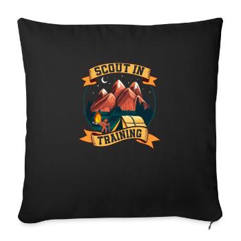 Sur le chemin de l’éclaireur : T-shirt en mode d’entraînement - Housse de coussin décorative 45 x 45 cm - noir - Devant