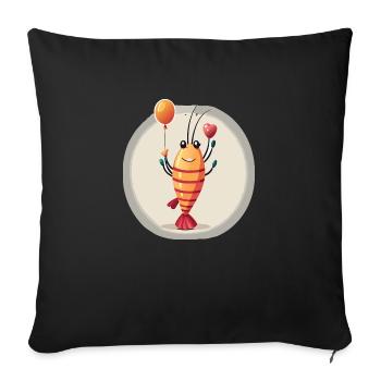 shrimp - Sofa pillowcase 17,3'' x 17,3'' (45 x 45 cm) - black - Front