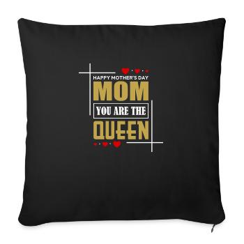 Happy Mothers Day - Sofa pillowcase 17,3'' x 17,3'' (45 x 45 cm) - black - Front