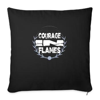 quote strength of character fire truck happy - Sofa pillowcase 17,3'' x 17,3'' (45 x 45 cm) - black - Front