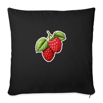 Raspberry sweet and juicy - Sofa pillowcase 17,3'' x 17,3'' (45 x 45 cm) - black - Front