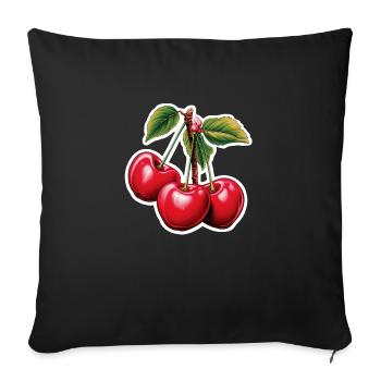 Cherry Triplets - Housse de coussin décorative 45 x 45 cm - noir - Devant