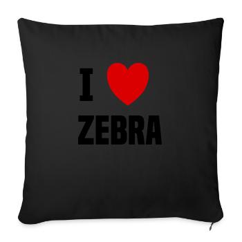 I love Zebra - Housse de coussin décorative 45 x 45 cm - noir - Devant