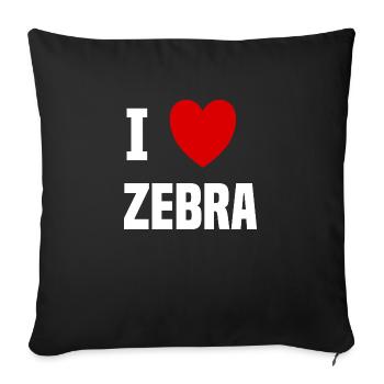 I love Zebra - Housse de coussin décorative 45 x 45 cm - noir - Devant