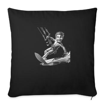 Kitesurfer 107 - Sofakissenbezug 45 x 45 cm - Schwarz - Vorne