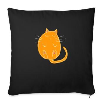 sleeping cat - Sofa pillowcase 17,3'' x 17,3'' (45 x 45 cm) - black - Front