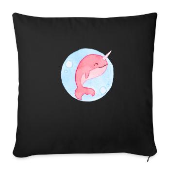 Cute Baby Whale - Sofa pillowcase 17,3'' x 17,3'' (45 x 45 cm) - black - Front