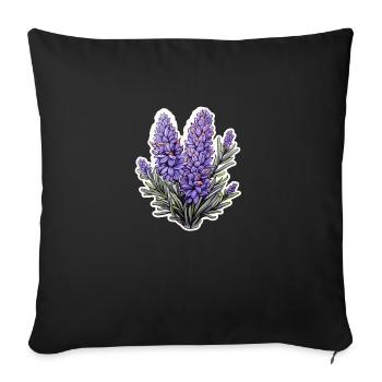 Lavender - Sofa pillowcase 17,3'' x 17,3'' (45 x 45 cm) - black - Front