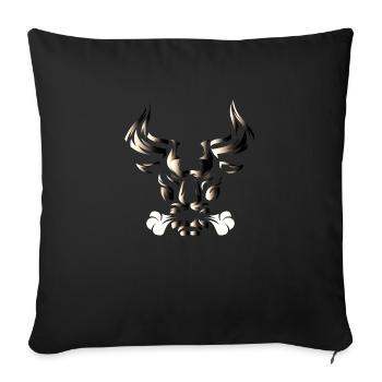 Tête de taureau tête Logo Steak Beast Gym corne - Housse de coussin décorative 45 x 45 cm - noir - Devant