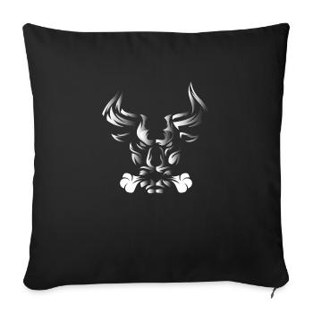 Tête de taureau tête Logo Steak Beast Gym corne - Housse de coussin décorative 45 x 45 cm - noir - Devant
