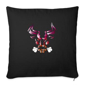 Tête de taureau tête Logo Steak Beast Gym corne - Housse de coussin décorative 45 x 45 cm - noir - Devant