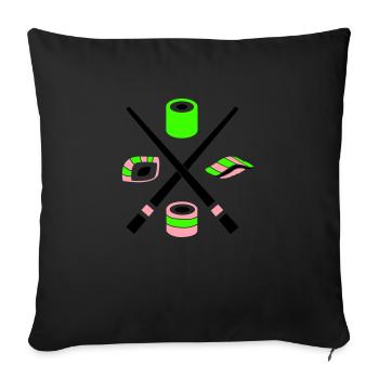sushi - Sofa pillowcase 17,3'' x 17,3'' (45 x 45 cm) - black - Front