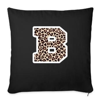 Letter B Leopard Pattern - Birthday Gift Idea - Sofa pillowcase 17,3'' x 17,3'' (45 x 45 cm) - black - Front