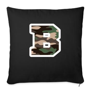 Buchstabe B Militärische Tarnung - Geschenkidee - Sofakissenbezug 45 x 45 cm - Schwarz - Vorne