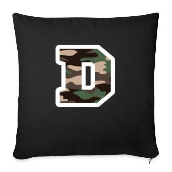 Buchstabe D Militärtarnung - Geschenkidee - Sofakissenbezug 45 x 45 cm - Schwarz - Vorne