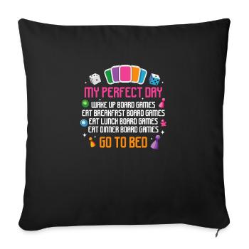 My Perfect Day Wake Jeux de société Jeux de société - Housse de coussin décorative 45 x 45 cm - noir - Devant