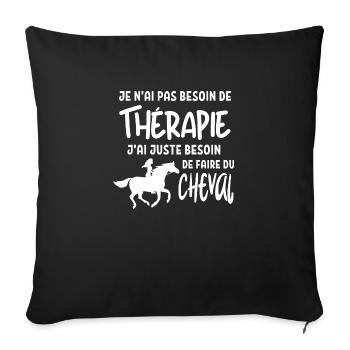 Faire du cheval 1 - Housse de coussin décorative 45 x 45 cm - noir - Devant