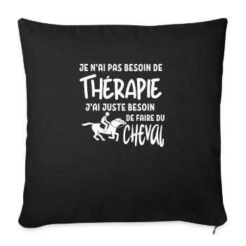 Dressage cheval - Housse de coussin décorative 45 x 45 cm - noir - Devant
